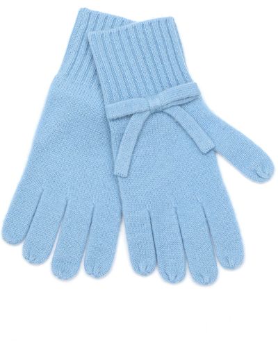 Kate Spade Bow Detail Wool Gloves - Blue