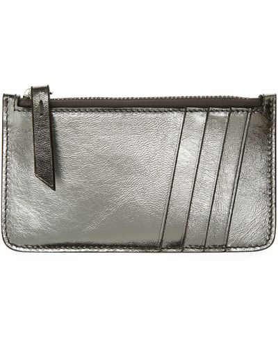 Maison Margiela Leather Zip Card Case - Gray