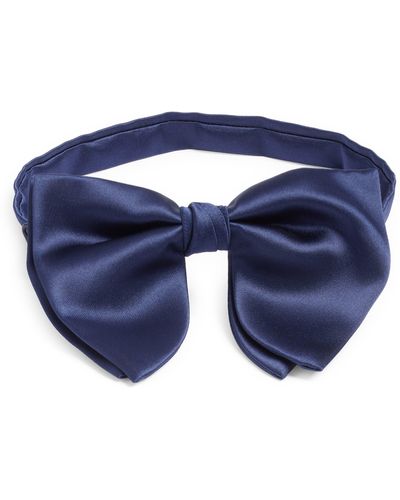 CLIFTON WILSON Navy Silk Butterfly Bow Tie - Blue