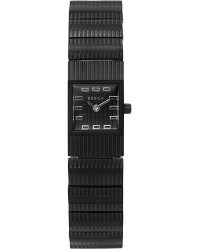 Breda Groove Square Bracelet Watch - Black