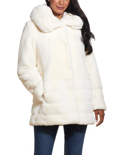 Gallery Hooded Faux Fur Coat - Natural
