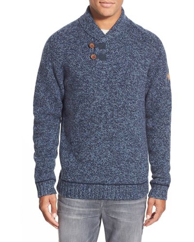 Fjallraven Lada Regular Fit Shawl Collar Sweater - Blue