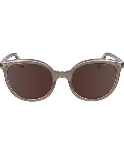 Longchamp 50mm Round Sunglasses - Brown