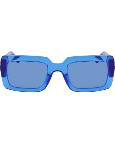 Longchamp 53mm Rectangular Sunglasses - Blue