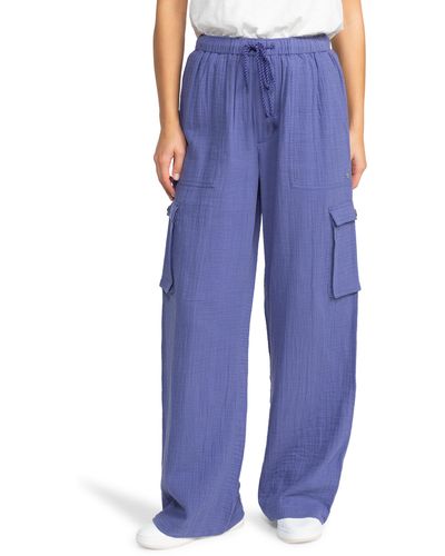 Roxy Precious Cargo Drawstring Pants - Blue