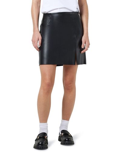 Noisy May Clara Faux Leather Miniskirt - Black