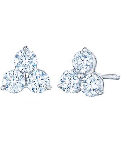 Kwiat Diamond Cluster Stud Earrings - Blue