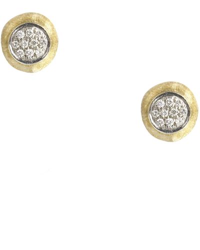 Marco Bicego Jaipur 18k Yellow & White Gold Diamond Stud Earrings - Metallic