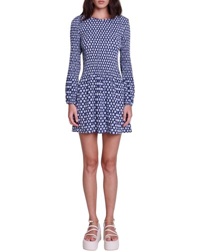 Maje floral-embroidered satin minidress - Purple