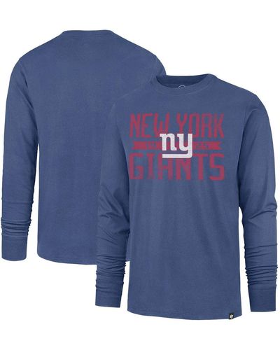 '47 Blue New York Giants Brand Wide Out Franklin Long Sleeve T-Shirt