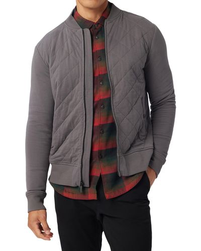 Good Man Brand Mayfair Quilted Bomber Jacket - Gray