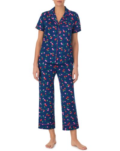 Kate Spade Print Crop Pajamas - Blue