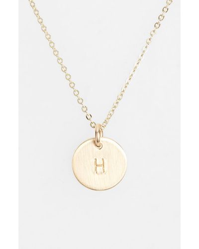 Nashelle 14k-gold Fill Initial Mini Circle Necklace - White