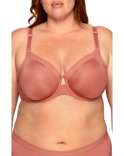 Curvy Couture Silky Smooth Underwire Unlined Bra - Pink