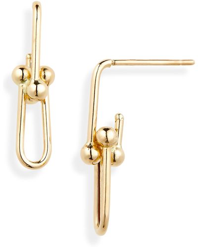 Bony Levy 14k Gold Ball Link Drop Earrings - Metallic