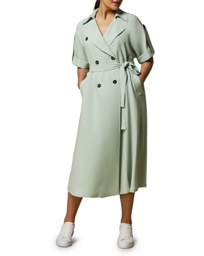 Marina Rinaldi Cady Coat Dress - Green