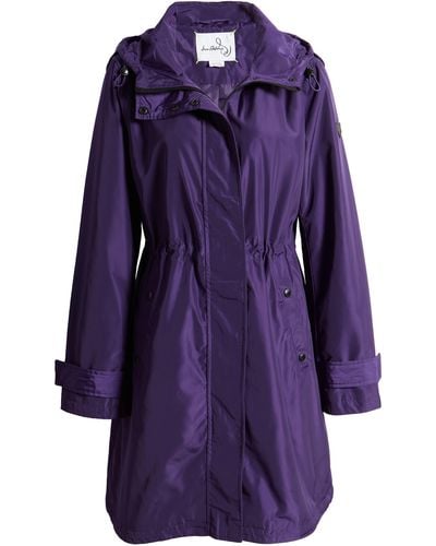 Sam Edelman Storm Hooded Rain Jacket - Purple