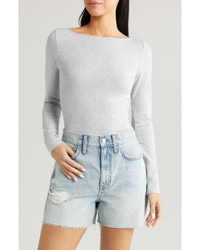 All In Favor Boat Neck Jersey Top In At Nordstrom, Size X-large - Blue