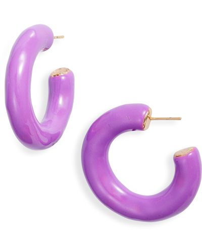 SHYMI Large Enamel Tube Hoop Earrings - Pink