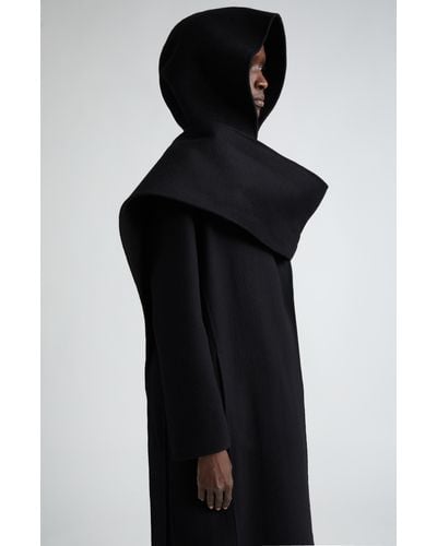 The Row Dodi Hooded Cashmere Scarf - Black