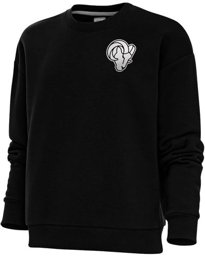 Antigua Los Angeles Rams Metallic Logo Victory Crewneck Pullover Sweatshirt At Nordstrom - Black