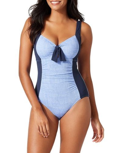 Tommy Bahama Island Cays Colorblock One-piece Swimsuit - Blue