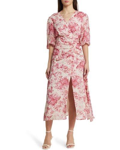 Chelsea28 Forget Me Not Gathered Waist Dress - Pink
