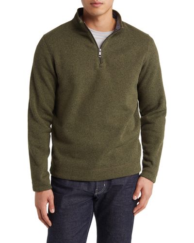 Peter Millar Crown Sweater Fleece Quarter Zip Pullover - Green