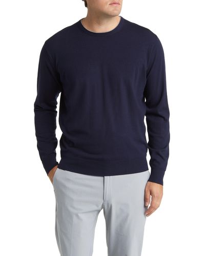 Peter Millar Crown Crafted Excursionist Flex Wool Blend Sweater - Blue