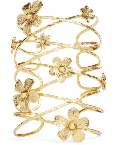 Karine Sultan Large Flower Cuff Bracelet - Metallic