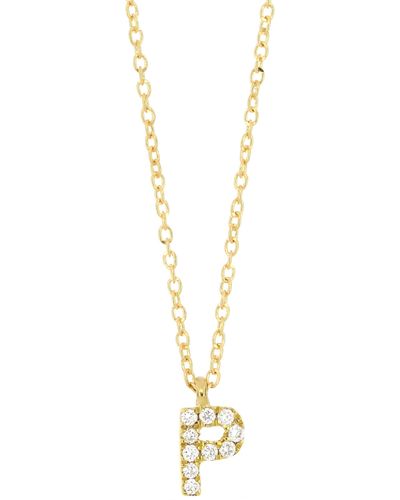 Bony Levy Icon Pavé Diamond Initial Pendant Necklace - Metallic
