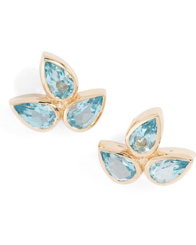 Anzie Bouquet Fleur De Lis Stud Earrings - Blue
