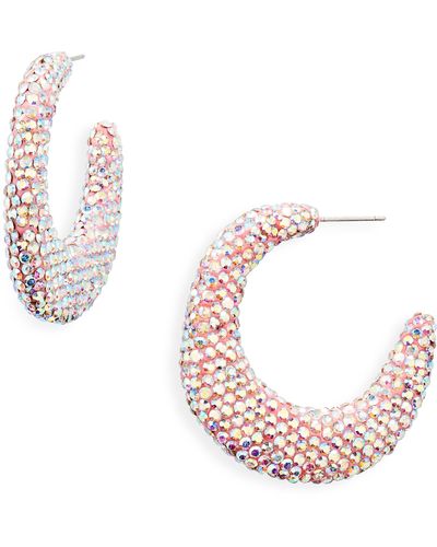 Lele Sadoughi Archer Pavé Hoop Earrings - Pink