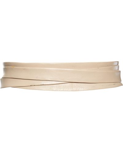 Ada Leather Wrap Belt - Natural