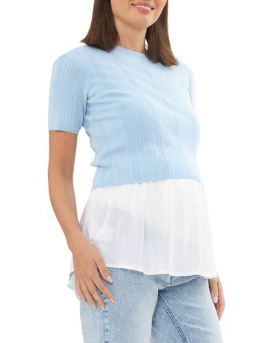 Ripe Maternity Franki Maternity Sweater With Detachable Nursing Underlay - Blue