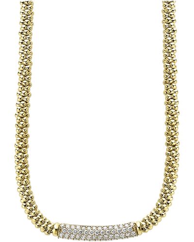 Lagos Diamond Caviar Necklace - Metallic