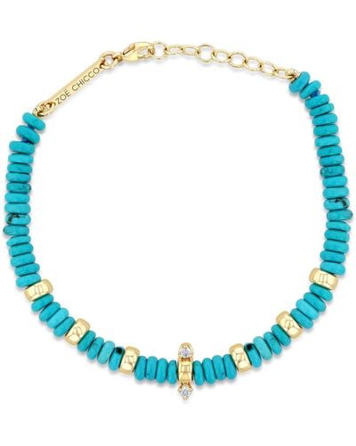 Zoe Chicco Beaded Turquoise Bracelet - Blue