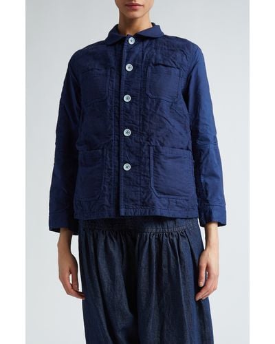 Tao Comme Des Garçons Cotton & Linen Chore Jacket - Blue