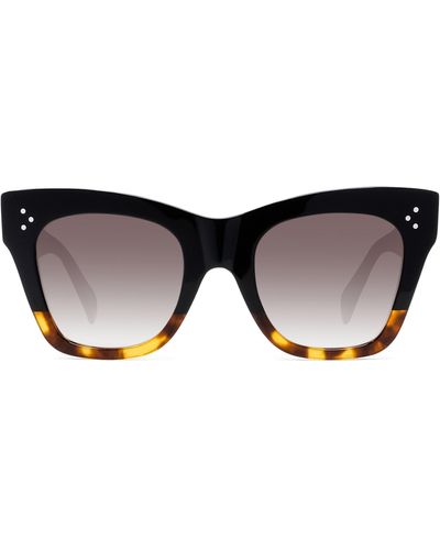 Celine 50mm Gradient Small Cat Eye Sunglasses - Black