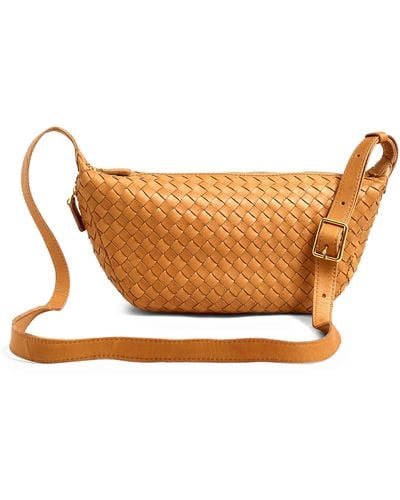 Madewell The Sling Woven Leather Crossbody Bag - Brown