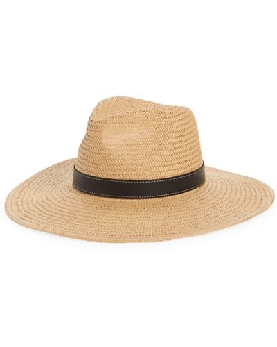 Madewell Wide Brim Straw Fedora Hat - Natural