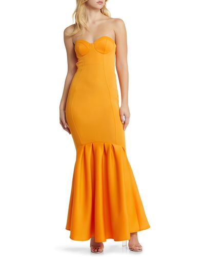 ASOS Strapless Bandeau Maxi Dress - Orange
