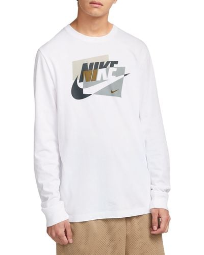Nike Puff Print Long Sleeve Graphic T-shirt - White