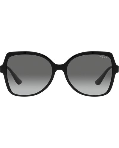 Vogue 56mm Gradient Butterfly Sunglasses - Black