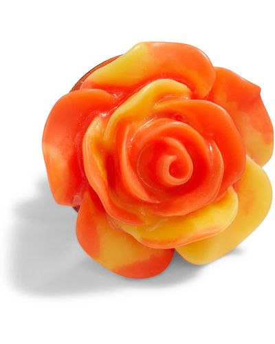 CLIFTON WILSON Floral Tie Dye Lapel Pin - Orange