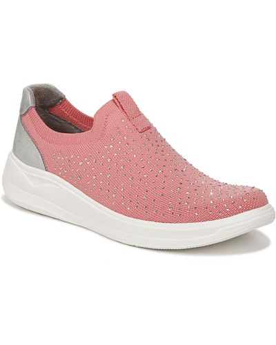 Bzees Twilight Crystal Embellished Knit Sneaker - Pink
