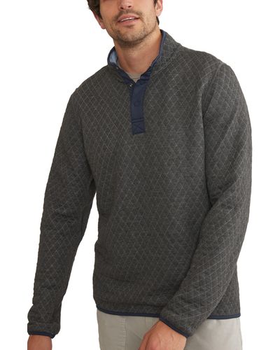 Marine Layer Corbet Quilt Jacquard Reversible Pullover - Gray