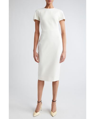 Victoria Beckham Crepe Sheath Dress - White