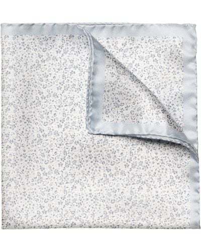Eton Microfloral Silk Pocket Square - Gray