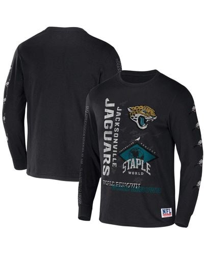 Men's NFL x Staple Black Jacksonville Jaguars World Renowned Long Sleeve T-Shirt Size: Medium